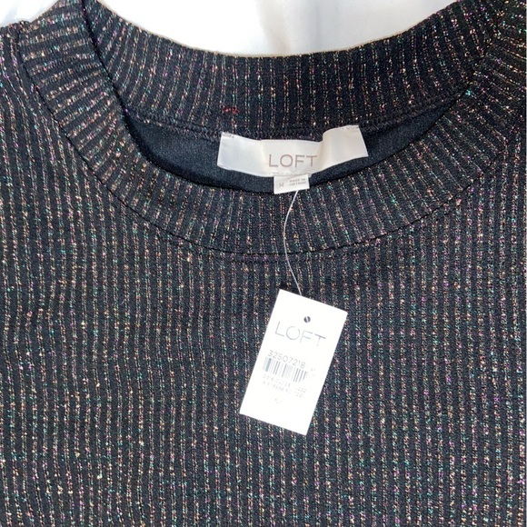 LOFT Shimmer Sweater Dress New! Multicolored glitter metallic medium black - Picture 6 of 11